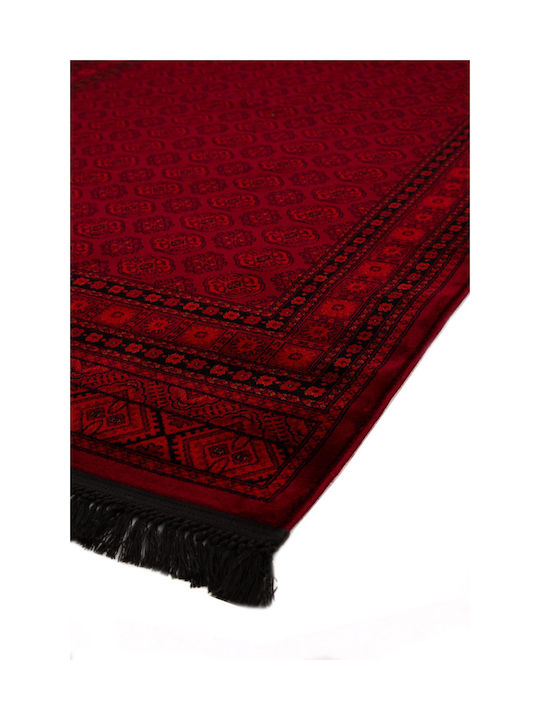 Royal Carpet Afgan Handgefertigt Teppich Rechteckig mit Fransen D.red