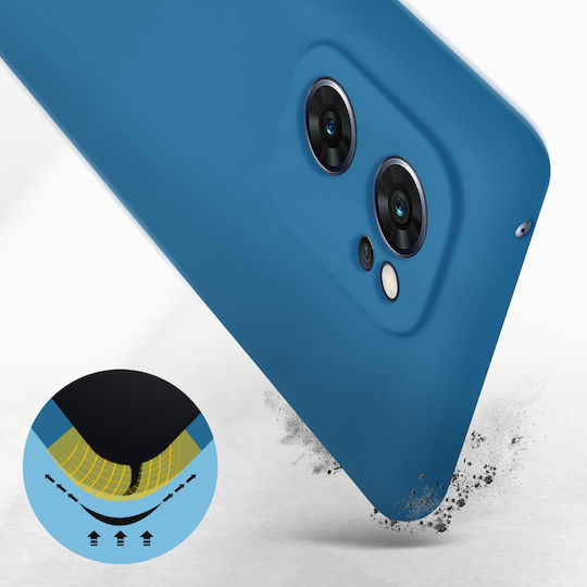Hülle Oppo Find X5 Lite Silikon Halbfest Soft-Touch Oberfläche Blau