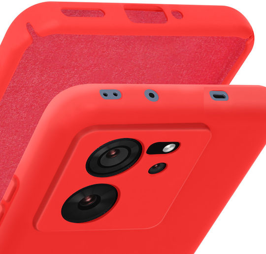 Avizar Xiaomi 13t 13t Pro Semi-rigid Soft-touch Anti-traces Red Mobile Phone Case