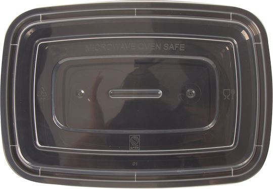 Plastic Food Containers Microwave Lid 1.250ml 5 Pieces