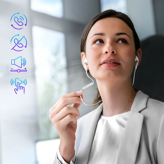 Defunc Basic Music In-ear Bluetooth Handsfree Ακουστικά Λευκά