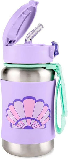 Skip Hop Zoo Spark Неръждаема Стомана Бутилка със Сламка 350ml Мида