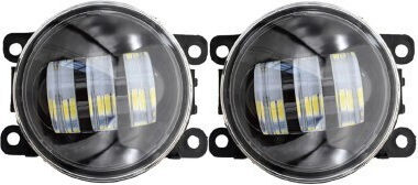 Set de 2 Lumini de Ceață LED Dacia Renault Nissan Lumină Albă+Galbenă Diametru 3" 90mm 30w 12/24v Conector H11 H8