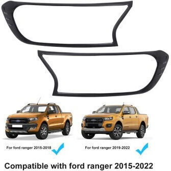 Set de 2 Faruri Decorative Negre Mate Ford Ranger T7 T8 2016-2022