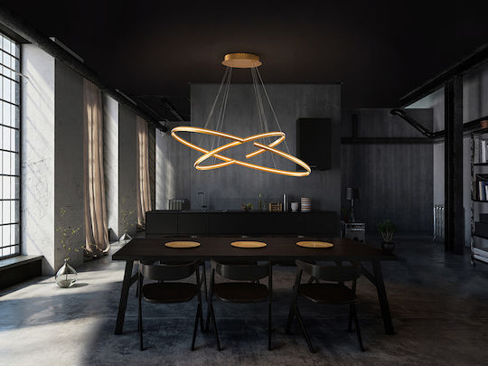 Elipse Pendant Light Gold 120x60cm