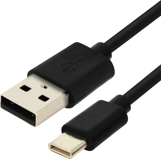 Avizar Braided USB 2.0 Cable USB-C male - USB-A Μαύρο 1m