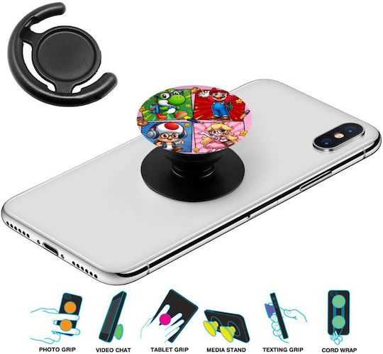Koupakoupa Pop Socket Telefon Mobil Back To The School Mario & Friends KP_26083_popsocketnegru