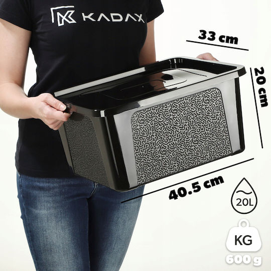 Kadax Πλαστικό Κουτί Αποθήκευσης με Καπάκι Μαύρο 20lt