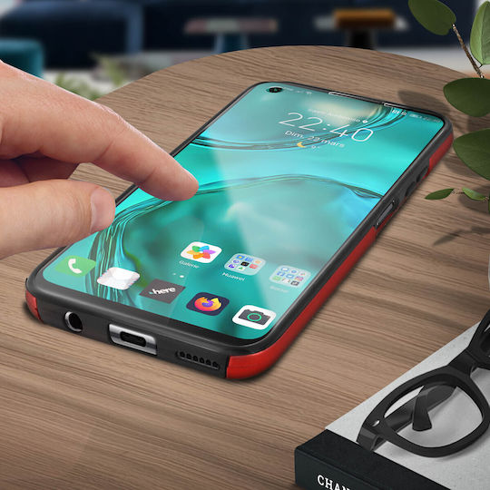 360° Case Huawei P40 Lite Flexible Front & Rigid Back – Red