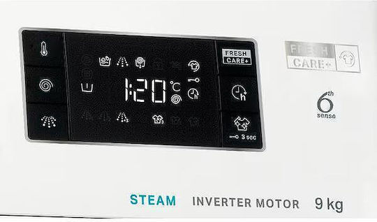 Whirlpool Πλυντήριο Ρούχων 9kg με Τεχνολογία Ατμού 1400 Στροφών 6th Sense FFB 9489 WV EE