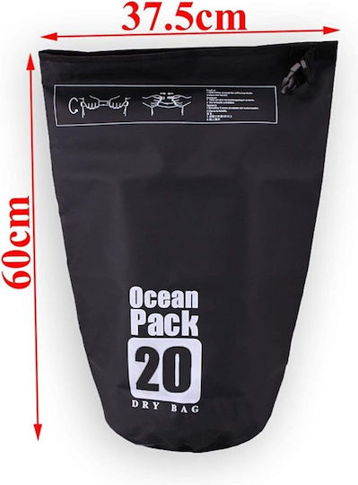 Ocean Pack Στεγανός Σάκος Ώμου / Χειρός 20lt Μαύρος