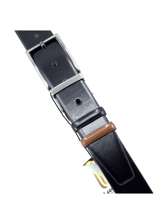 2021 Men's Belt from Artificial Leather Double Sided Blue / Brown