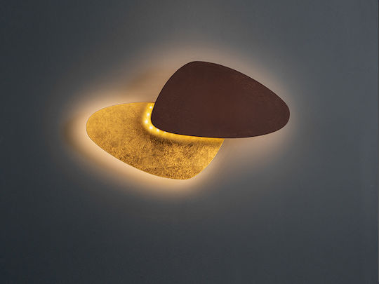 Contra Leuchte Wand mit Integrierter LED und Warmweißes Licht Gold 42x24cm