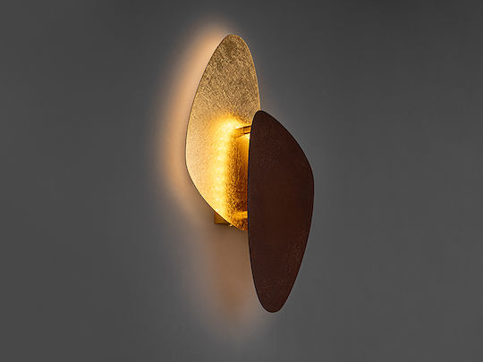 Contra Leuchte Wand mit Integrierter LED und Warmweißes Licht Gold 42x24cm