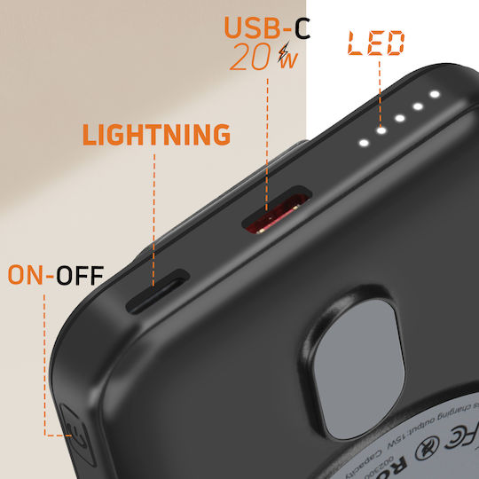 LinQ BW8502 MagSafe Power Bank 5000mAh 20W Μαύρο