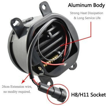 Rundς Nebelscheinwerfer Auto LED 12 / 24V 30W 9cm mit Weiß Beleuchtung 1Stück