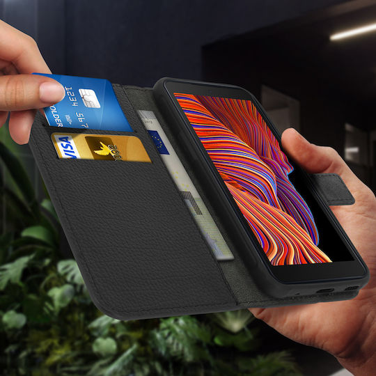 Husă Portofel Flip Slim pentru Samsung Galaxy Xcover 5 Carcasă din Silicon – Negru