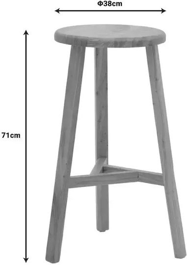 Hocker Bar Hölzernes Fabrio Natural Shade 38x38x71cm