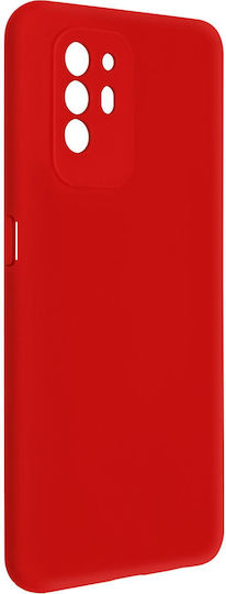 Hülle Oppo A94 5G Silikon Halbfest Soft Touch Rot