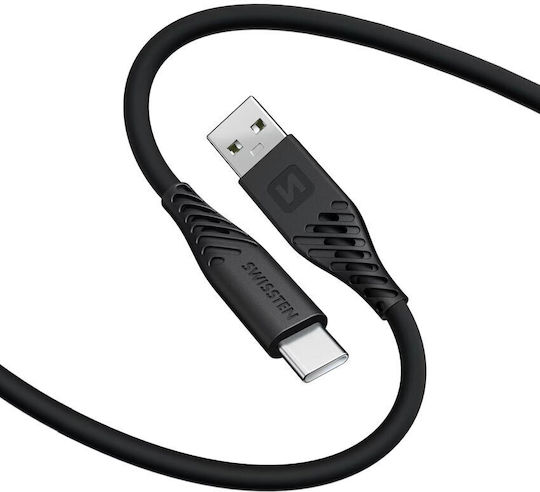 Swissten USB 2.0 Cable USB-C male - USB-A 60W Μαύρο 1.5m 71531010