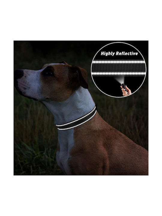 Tagme Reflektierendes Nylon-Hundehalsband mit Schnellverschluss Schwarz XS