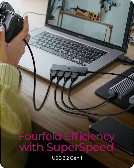 Icy Box Hub 4 Θυρών USB 3.2 με σύνδεση USB-A / USB-C