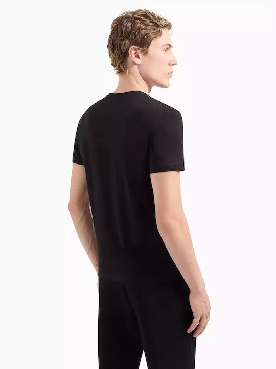 Emporio Armani T-shirt Bărbătesc cu Mânecă Scurtă BLACK