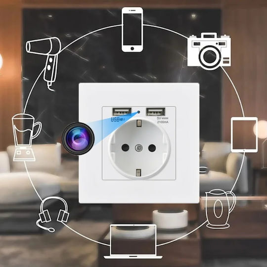 Wall Socket Spy Camera Iuni Pr1 16gb Wi-fi Full Hd Motion Sensor