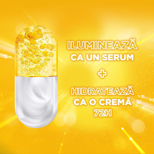 Garnier Skinactive Serum Cremă Hidratantă și Anti-îmbătrânire pentru Față SPF25 cu Vitamina C și Acid Hialuronic pentru Strălucire și Pete Pigmentare 50ml