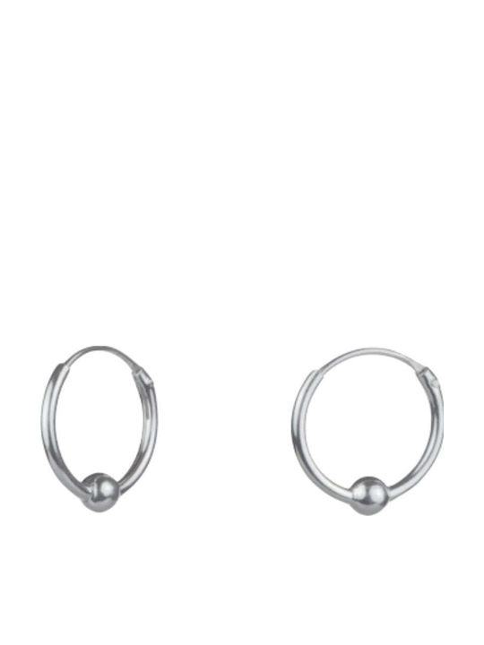Earrings Silver 925 Hoop 10 Mm Bead