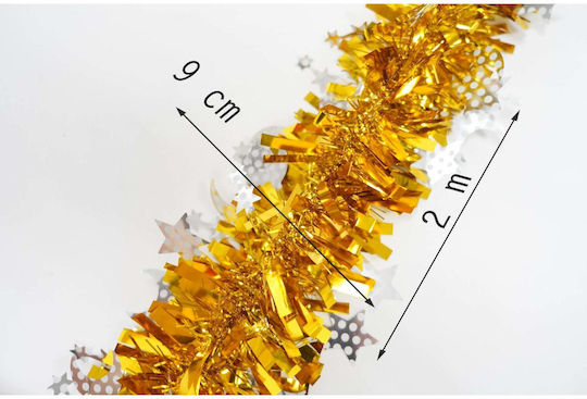 Weihnachtliche Girlande Plastik Gold 200x9cm 1Stück