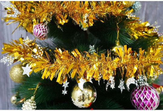 Weihnachtliche Girlande Plastik Gold 200x9cm 1Stück