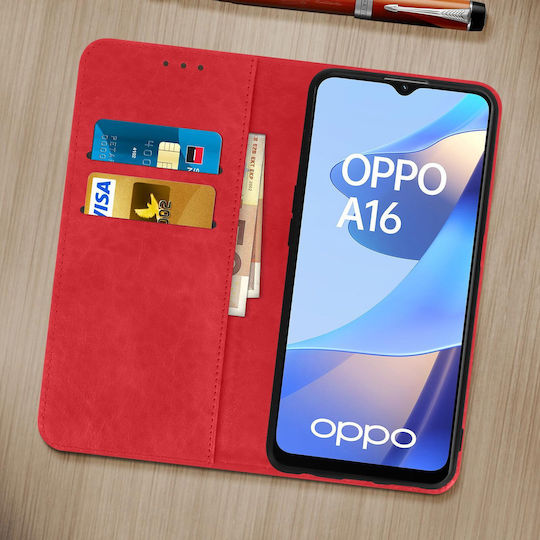 Folio Case Oppo A16 A16s Video Stand Red