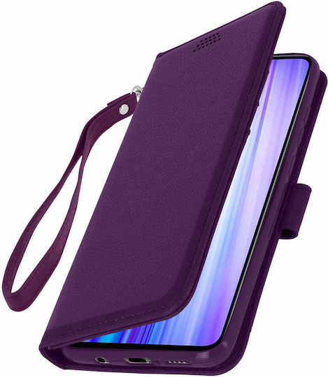 Motorola Edge 30 Folio Wallet Case Video Stand Wrist Strap Purple