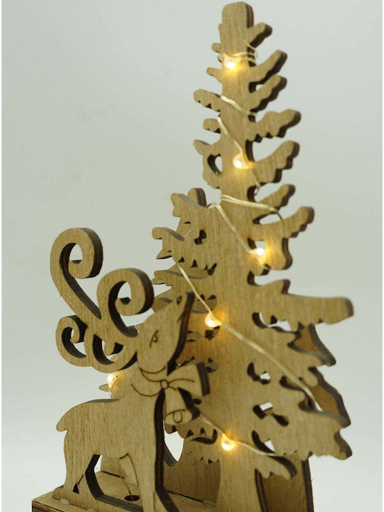 Beleuchtet Weihnachtliche Holz Figur Hirsche Braun