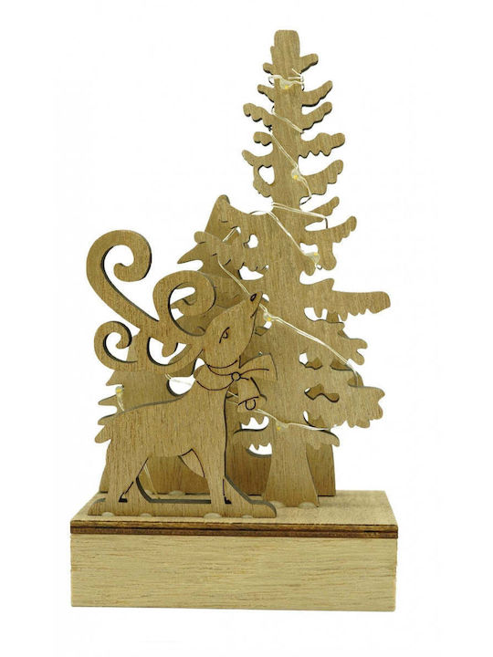 Beleuchtet Weihnachtliche Holz Figur Hirsche Braun