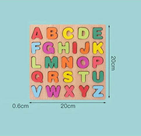 Placă Alfabet din Lemn Montessori Flippy Educație Timpurie 26 Litere din Lemn +18 Luni 20 X 20 Cm Vopsea pe Bază de Apă Multicolor