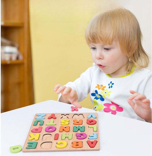 Placă Alfabet din Lemn Montessori Flippy Educație Timpurie 26 Litere din Lemn +18 Luni 20 X 20 Cm Vopsea pe Bază de Apă Multicolor