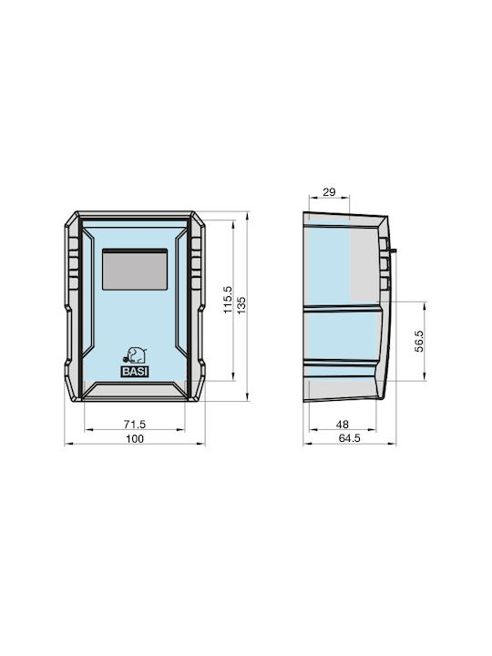 Basi SSZ 300 Wall-Mounted Combination Key Holder Metallic with Combination Dial 10x6.5x13.5cm