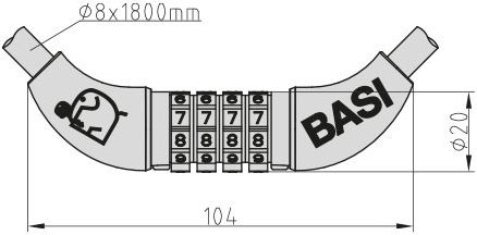 Basi Zr 303 Катинар За Велосипед Заключване На Веригата С Ключ Черен