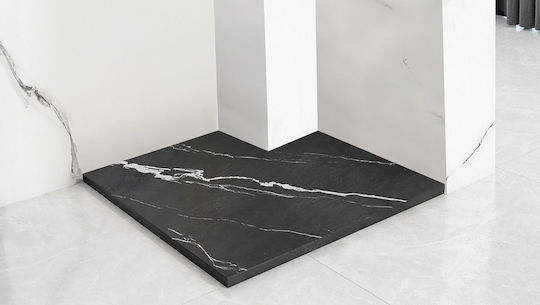 Rea Τετράγωνη Κεραμική Ντουζιέρα 90x90cm Μαύρη