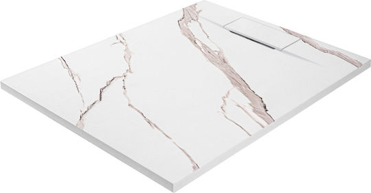 Rea Ορθογώνια Κεραμική Ντουζιέρα 90x120cm Λευκή