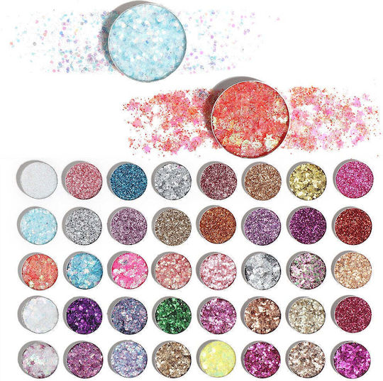 Set Machiaj Paletă Sclipici 40 Culori Glitter Flippy
