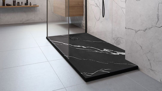 Rea Quadratisch Keramik Dusche x90cm Schwarz