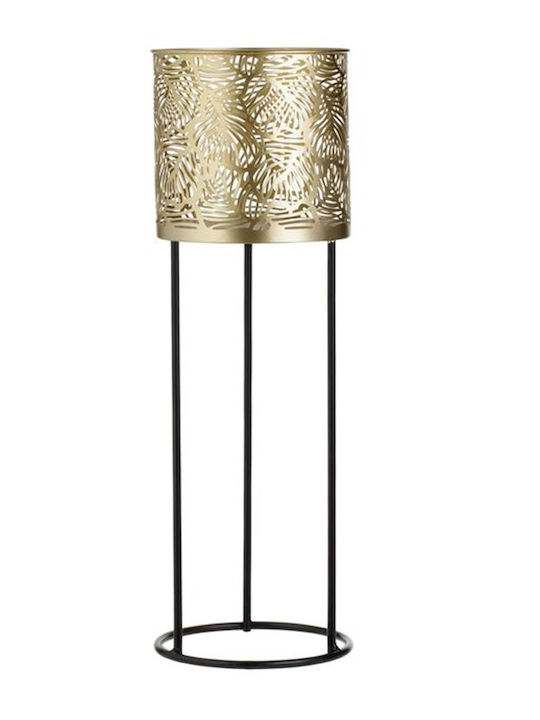 Planter Metal Gold with Stand 16x16x60cm.