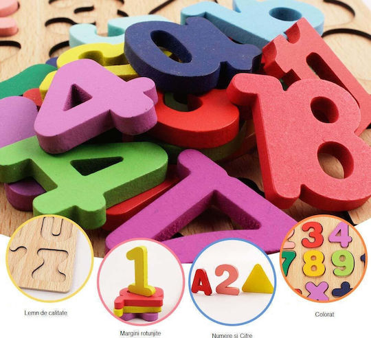 Montessori Joc Educațional Litere și numere din Lemn pentru 3+ Ani