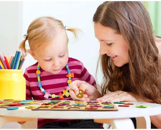 Montessori Joc Educațional Litere și numere din Lemn pentru 3+ Ani