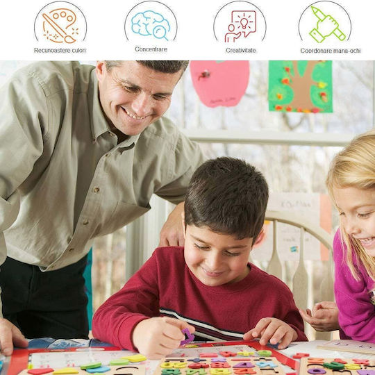Montessori Joc Educațional Litere și numere din Lemn pentru 3+ Ani