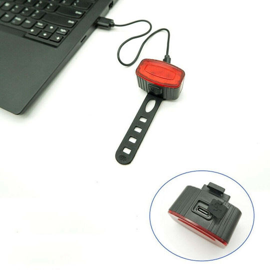 Комплект задни LED светлини за велосипед Flippy с USB зареждане, водоустойчив, 4 режима на осветление, пластмаса, бяло и червено, 10x6x4 см