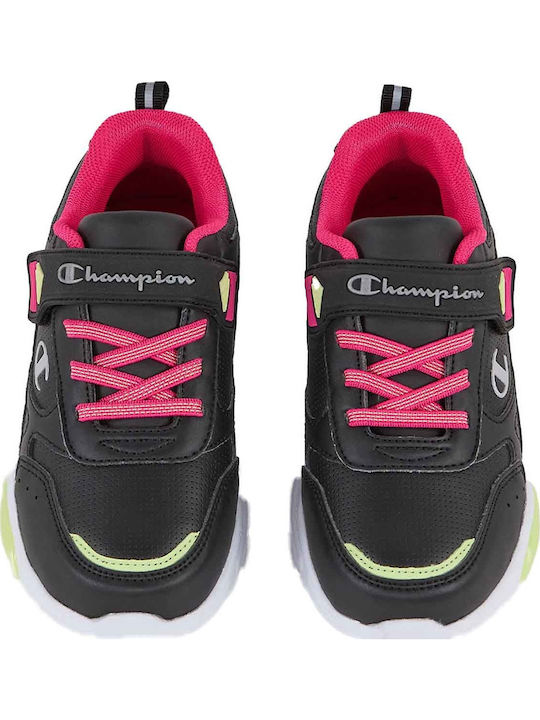Wave PU Low Cut K Детски Спортни Обувки Running с Велкро Черни